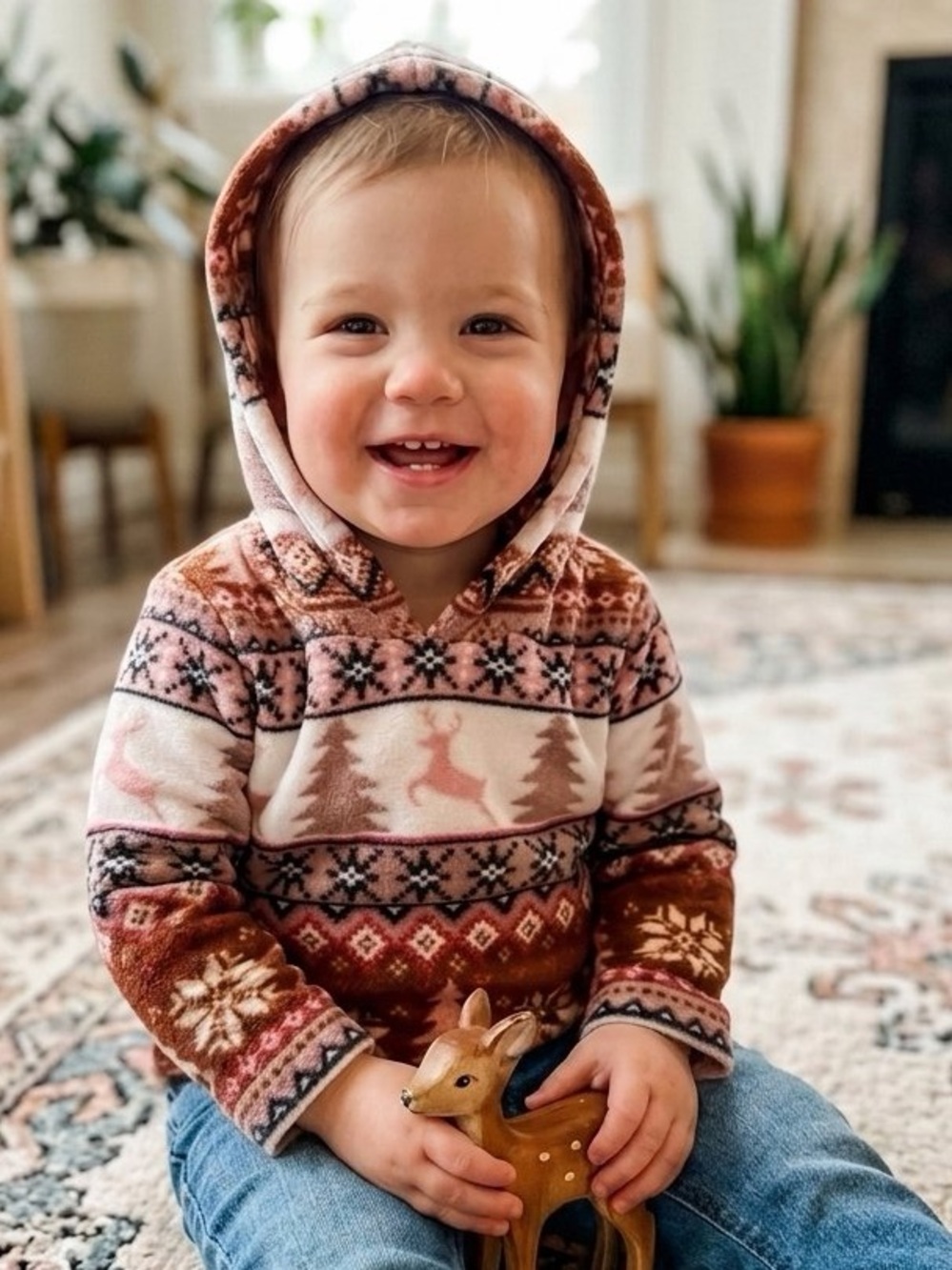 The Children’s Place Cozy Winter Patterned Kids Hoodie 12-18 months